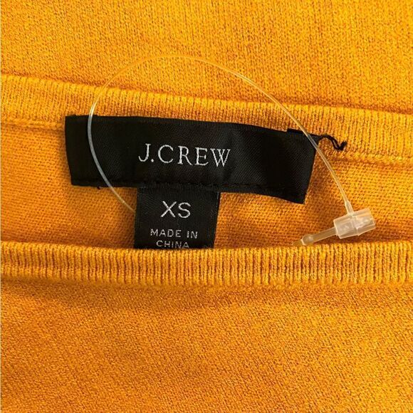 J. Crew Mustard Yellow One Shoulder Thin Knit Top Sz XS - Picture 5 of 7
